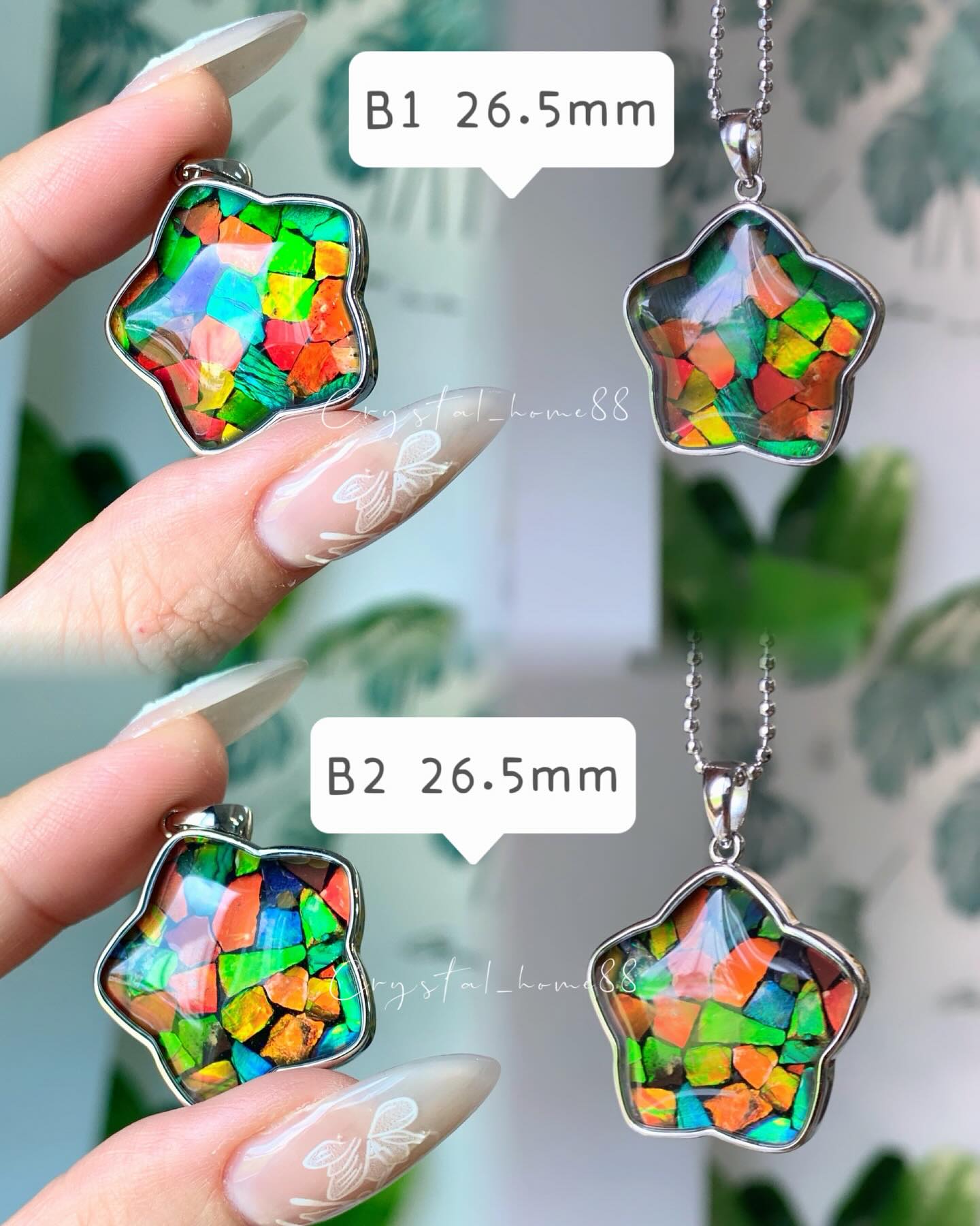 斑彩星星吊坠 Ammolite