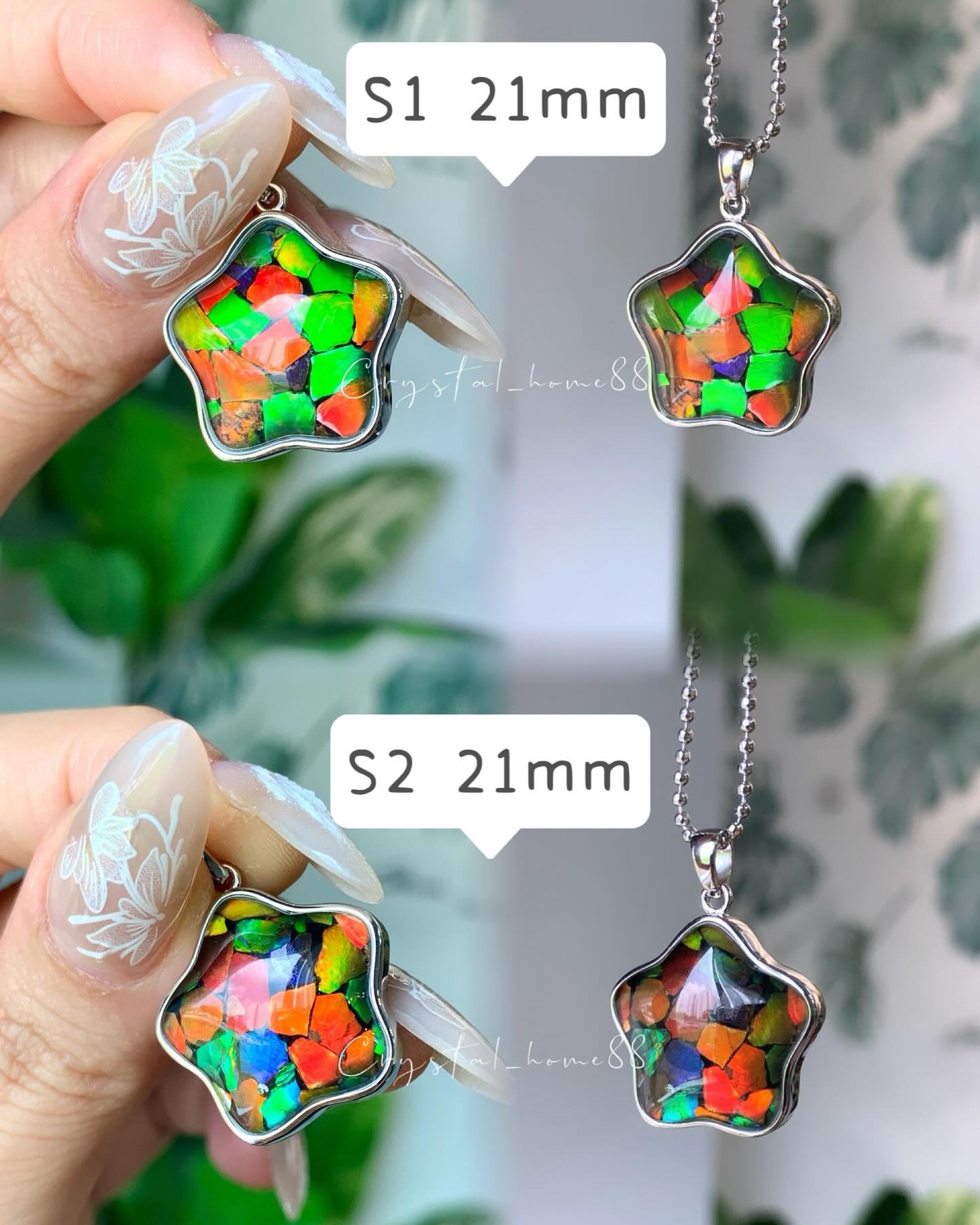斑彩星星吊坠 Ammolite