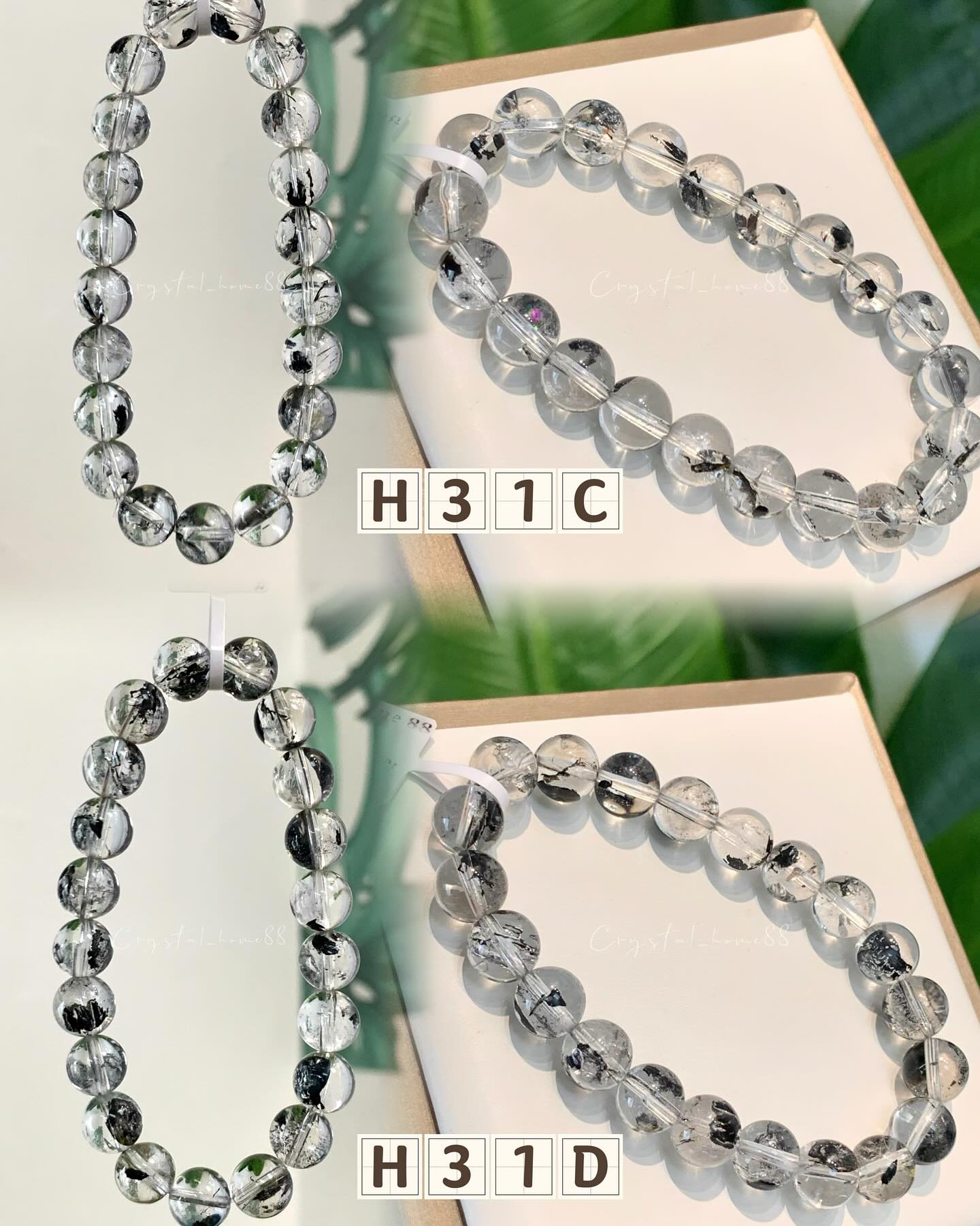 透体黑闪灵 Black Herkimer Quartz（H31）