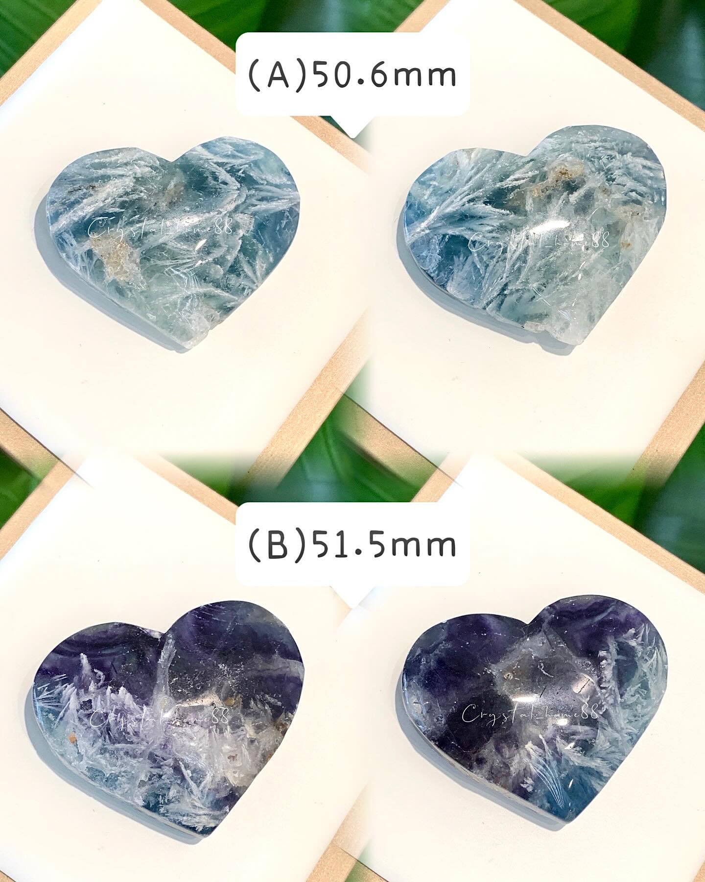 爱心矿石 · 蓝绿羽毛萤石 Fluorite