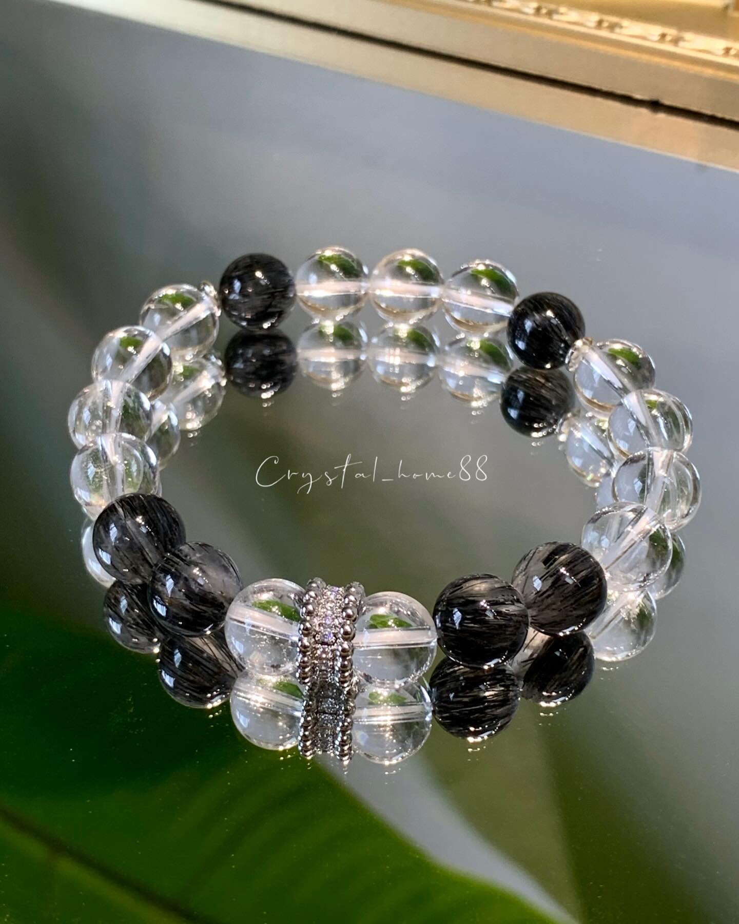 设计款 · 白水晶+黑发晶 Clear Quartz & Black Rutilated Quartz