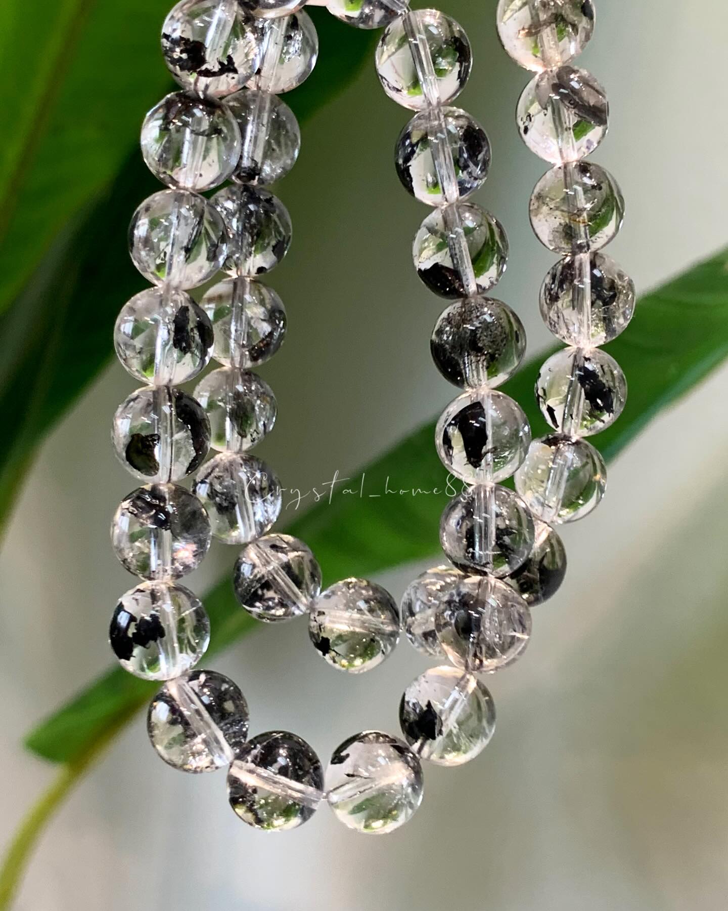 透体黑闪灵 Black Herkimer Quartz（H31）