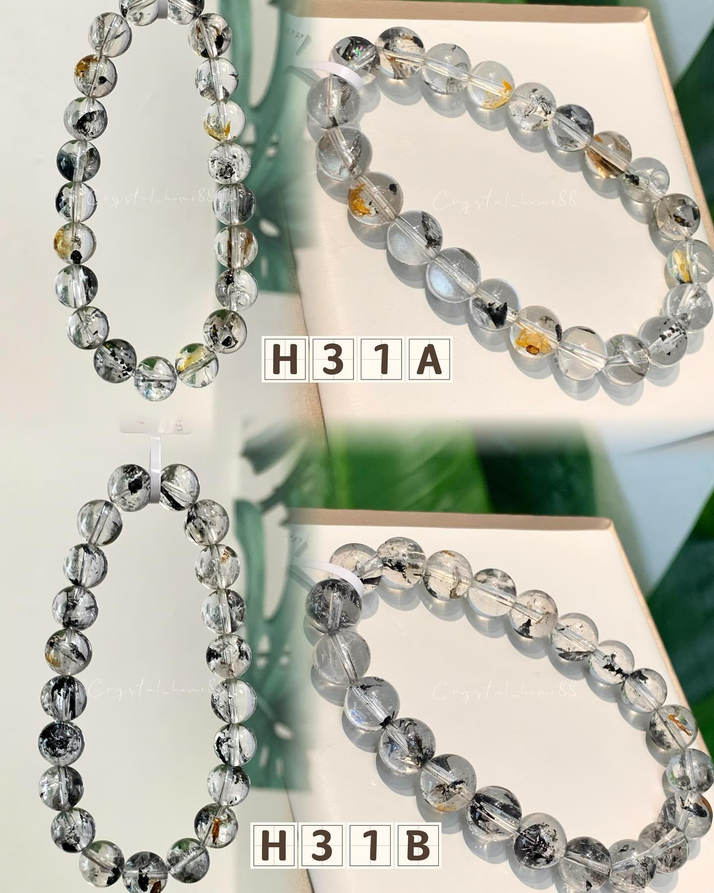 透体黑闪灵 Black Herkimer Quartz（H31）