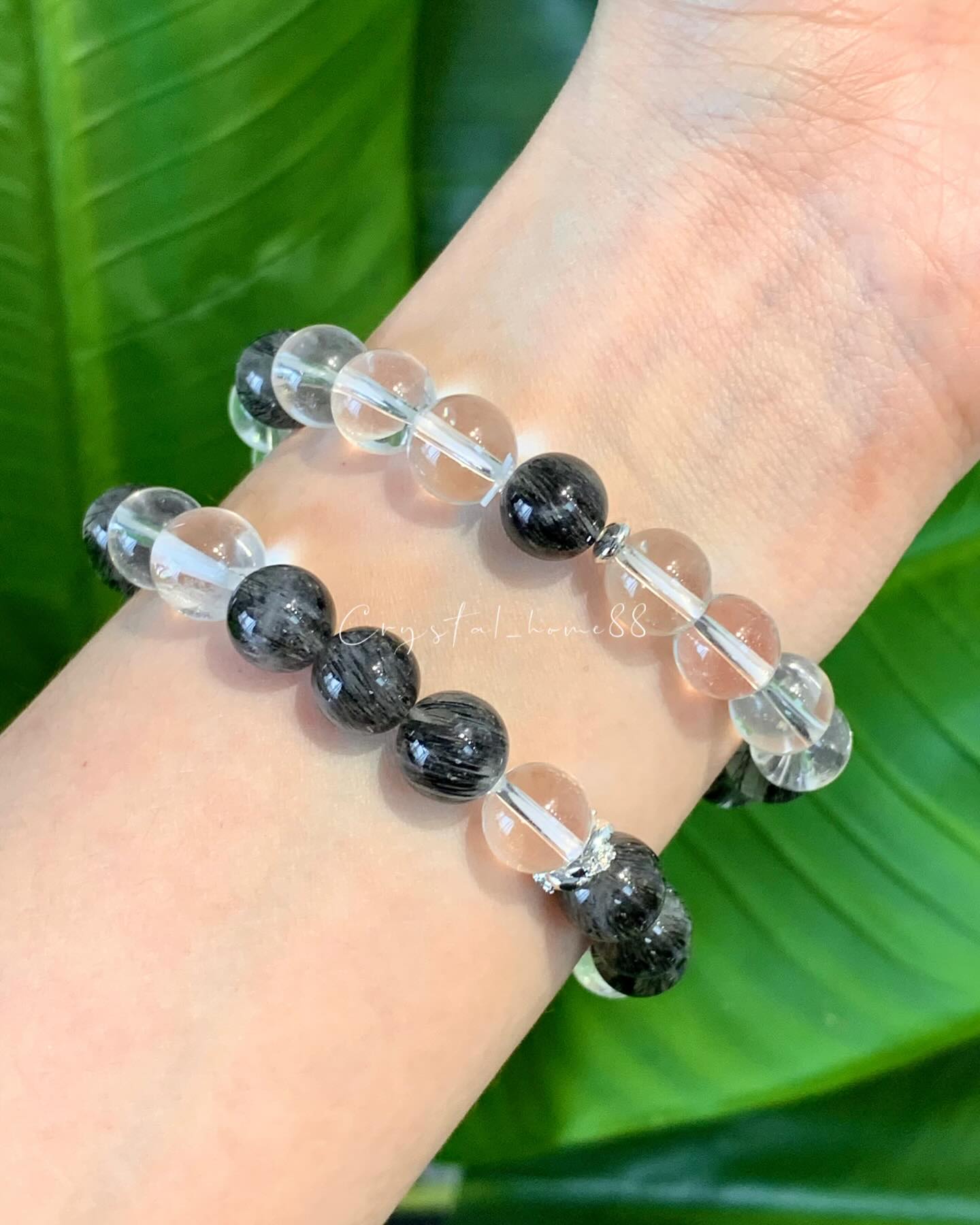 设计款 · 白水晶+黑发晶 Clear Quartz & Black Rutilated Quartz