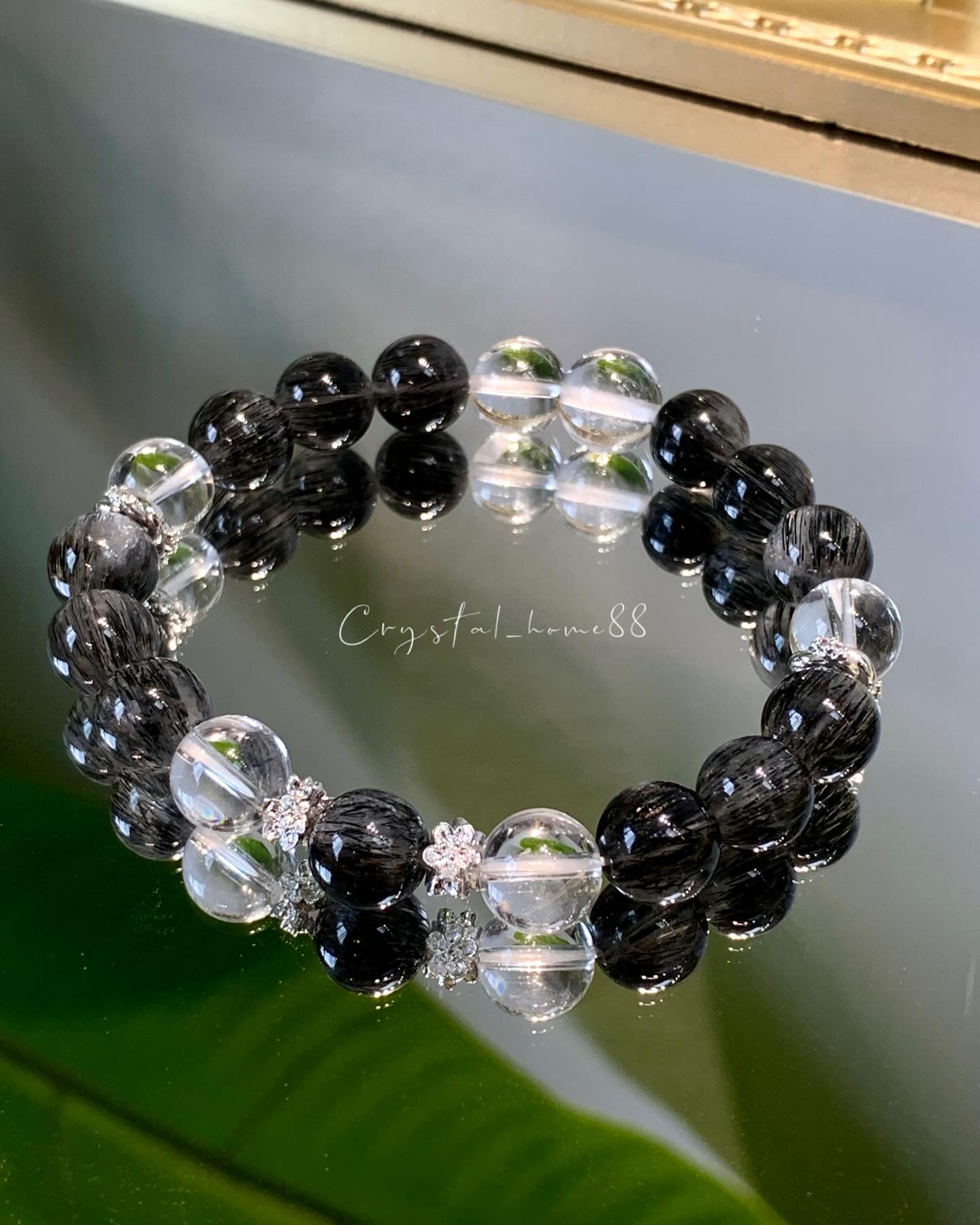 设计款 · 白水晶+黑发晶 Clear Quartz & Black Rutilated Quartz